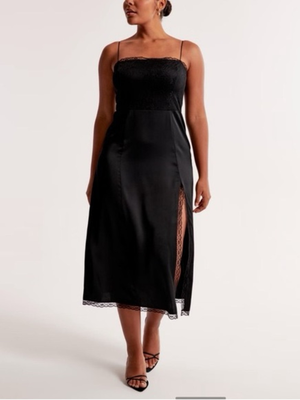 Abercrombie & Fitch Black Lace Trim Maxi Dress
